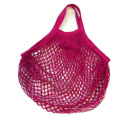 Reusable Portable Cotton Mesh Net Produce Grocery Tote Fruit Bags with Long/Short Handle for Shopping